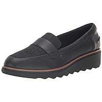 Clarks Women's Sharon Gracie Loafer, Navy Combi Leather, 5.5