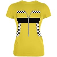 Halloween Taxi Driver Costume Cab Juniors Soft T Shirt Bright Yellow X-LG