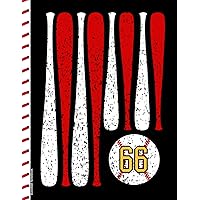 Baseball Notebook #66: Wide Ruled Baseball Composition Notebook | 8.5x11 in, 100 Pages | USA Stripes & Swings BN1