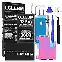 LCLEBM [3800mAh] Battery for iPhone 13 Pro, 2024 New 0 Cycle Higher Capacity Battery Replacement for iPhone 13 Pro Model A2483, A2636, A2638, A2639, A2640 with Complete Repair Tools Kits