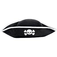 Kids Classic Skull & Crossbones Emblem Pirate Hat - Fits Most Children, 1 Piece Perfect for Costume Parties, Halloween, Dress-ups & Playtime