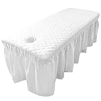 Massage Table Skirt, 75x32 inch Soft Skin-Friendly Massage Bed Cover with Hole, Spa Bed Cover with Skirt, Massage Table Sheets for Beauty Salon Linens