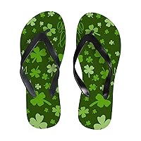 Vantaso Slim Flip Flops for Women St. Patrick’s Dark Green Shamrock Yoga Mat Thong Sandals Casual Slippers