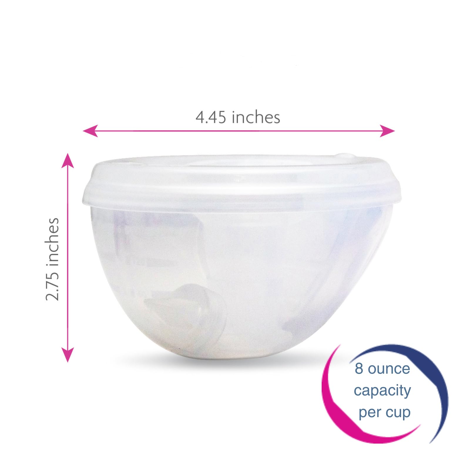 Freemie Hands-Free and Discreet Breast Milk Collection Cup Set | Pump with Your Clothes On Anywhere, Anytime | Sizes 25mm and 28mm Flanges Included | Holds Up to 8oz | Pump Not Included