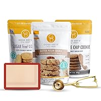 Good Dee's Ultimate Keto Baking Bundle: Sugar Cookie, Chocolate Chip Mix, Butter Pecan Mix with Silicone Mats & Cookie Scoop - Low Carb, No Sugar Added, Dairy-Free, Gluten-Free, Soy-Free