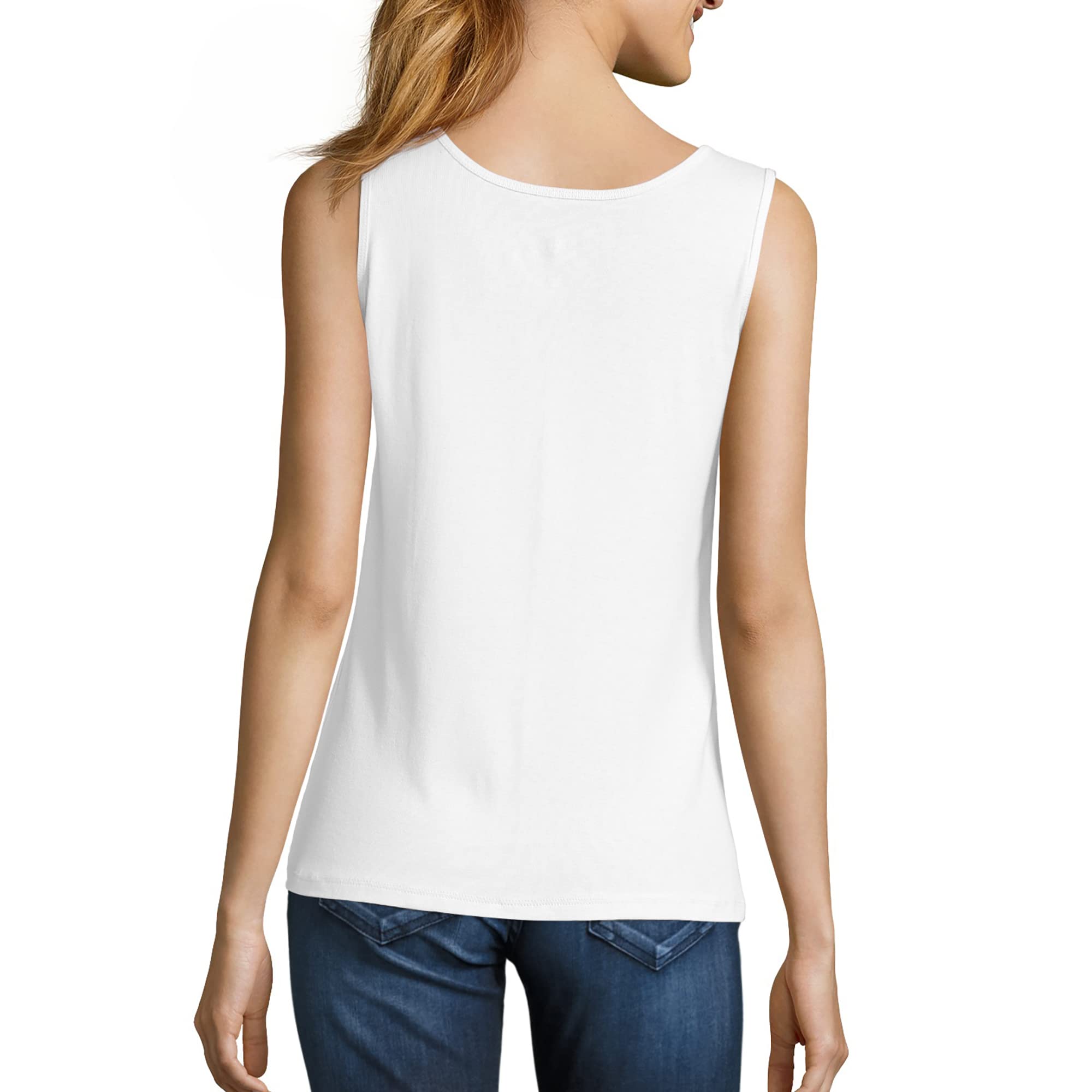 Hanes Women's Shirts, Women’s Mini-Ribbed Cotton Tank Tops, Women’s Sleeveless T-Shirts, Women’s Tanks