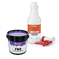 Ecotex® Screen Printing Bundle - Pre-Sensitized Ready to Use PWR Photo Emulsion (8oz) and Emulsion Remover (16oz) for Silk Screens - for Plastisol and Water Based Inks, Screen Printing Supplies