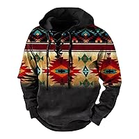 Mens Loose Casual Pullover Tops Oversized Fashion Print Hoodies Sweatshirt Fall Padded Long Sleeve Sweaterwear