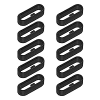 Watch Strap Loop, Silicone Watch Strap Rings, 10pcs Black Replacement Watch Band Loops, Watch Band Keeper Retainer Fastener Rings Parts, Watch Band Holder for Smart Sport Watch