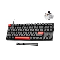 X1 Wired Mechanical Keyboard, Custom QMK/VIA Programmable TKL Layout with Pre-Lubed Tactile Switch, North-Facing Red Backlit NKRO Compatible with Windows