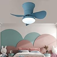 Ceiling Fans Withps,Silent Ceiling Fan Light Restaurant Bedroom Small Ceiling Fan Reversible Child Room Ceiling Fan with Light and Remote Control/Blue