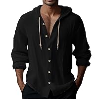 Mens Trendy Hooded Tshirts Summer Lightweight Long Sleeve Solid Color Hoodies for Men Streetwear Shirts