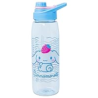 Silver Buffalo Sanrio Hello Kitty and Friends Cinnamoroll with Strawberry Water Bottle with Screw Lid, 28 Ounces