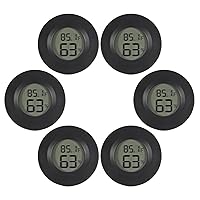 AITRIP Mini Hygrometer Thermometer Digital LCD Monitor Indoor/Outdoor Humidity Meter Gauge Temperature for Humidifiers Dehumidifiers Greenhouse Reptile Plant Humidor Fahrenheit(℉) or Celsius(℃) 6-Pack