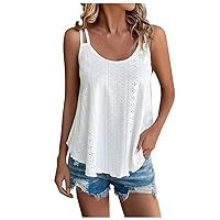 Womens Camisole Tank Tops Hollow Lace Solid Casual Vest Shirts Sleeveless Lightweight Soft Summer Tees Dressy Blouses