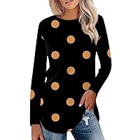 Women Gradient Long Sleeve Tunic Tops Crew Neck Fall Blouses Casual Comfy Work Shirts Fashion Going Out Outfits