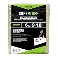 Trimaco SuperTuff 6 oz Thick Utility Weight Canvas Drop Cloth, 9-feet x 12-feet