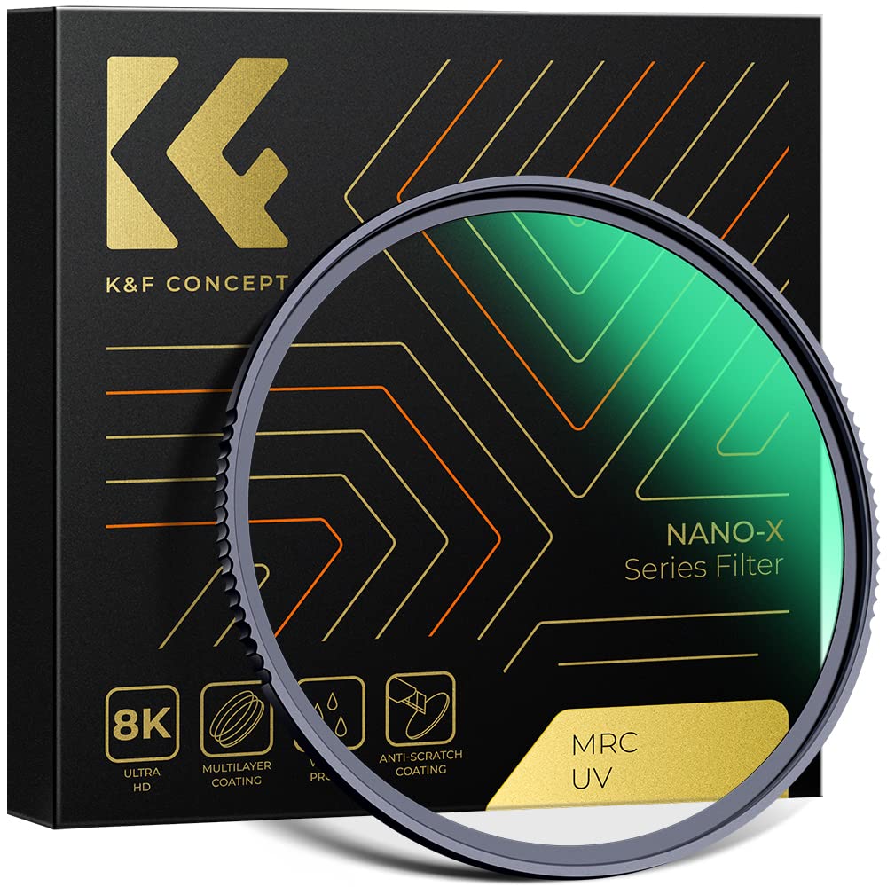 K&F Concept 82mm MC UV Protection Filter with 28 Multi-Layer Coatings HD/Hydrophobic/Scratch Resistant Ultra-Slim UV Filter for 82mm Camera Lens (Nano-X Series)