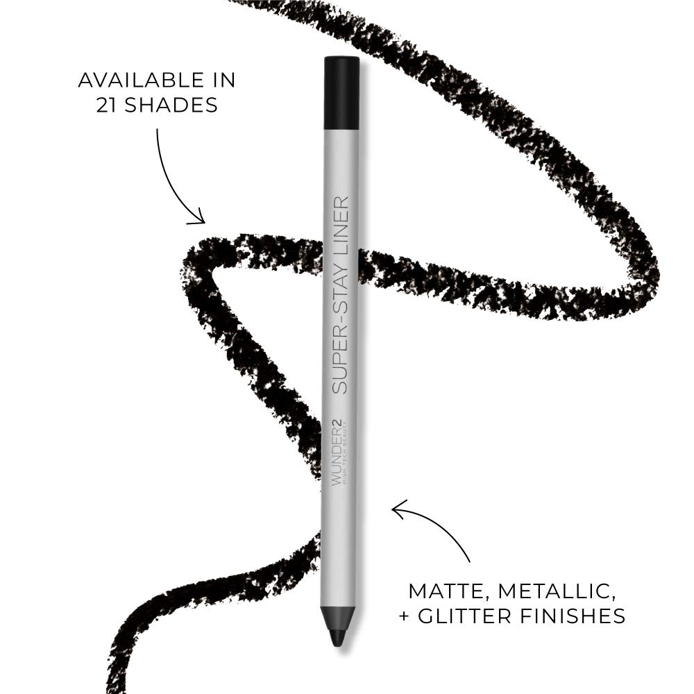 Wunder2 SUPERSTAY Makeup Eyeliner Pencil, Long Lasting Waterproof Eye Liner, 1.2 Gram, Metallic White Gold (Pack of 2)