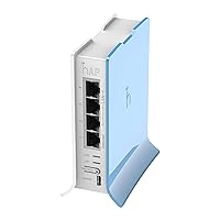 hAP lite TC Home Access Point 2.4 GHz Dual Chain with 4X Ethernet Ports and USB Power Supply Tower case