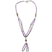 Faceted Amethyst Beaded Necklace - Sterling Silver