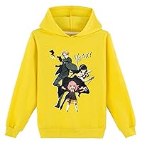 Kids Anime Long Sleeve Hoodie,Anya Forger Classic Pullover Spy Family Hooded Sweatshirts for Girls