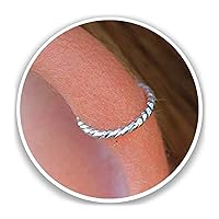 Cartilage Earring Hoop - Hammered 925 Silver 20G Helix Piercing Ear Ring - Helix Piercing Jewelry