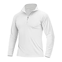 Men's UPF 50+ Sun Shirts 1/4 Zip Long Sleeve SPF UV Protection Lightweight Quick Dry Rash Guard Golf Swim Shirts