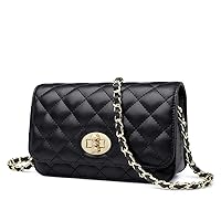FOXLOVER Women’s Mini Quilted Chain Crossbody Bags Purses Shoulder Bag for Women Leather Casual