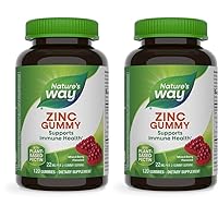Zinc Gummies, Daily Immune Support Gummies*, 100% Daily Value Zinc per Gummy, Mixed Berry Flavored, 120 Gummies (Packaging May Vary) (Pack of 2)