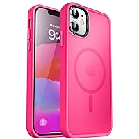 MOCCA Strong Magnetic for iPhone 12 Case/iPhone 12 Pro Case, [Compatible with Magsafe][Mil-Grade Drop Protection] Slim Shockproof Translucent Protective Phone Case for iPhone 12/12 Pro, Hot Pink