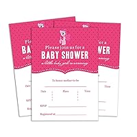 Baby Shower Invitation Card 28 Pcs Fill or Write In Blank Invites Printable Party Supplies