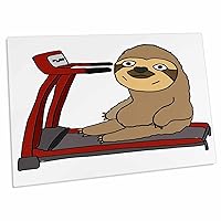 3dRose Cute Funny Sloth on Treadmill Exercise Cartoon - Desk Pad Place Mats (dpd-263928-1)