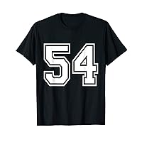 Number 54 Front + Back Varsity Sports Team 54th Birthday T-Shirt