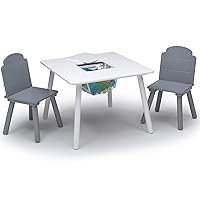 Finn Table and Chair Set with Storage, White/Grey