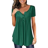 Funeral Summers Tunic Women's Short Sleeve Beautiful Comfortable Shirt for Womens Gradient Color V