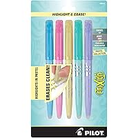 PILOT FriXion Light Pastel Collection Erasable Highlighters, Chisel Tip, Assorted Color Inks (46543), (Pack of 6, 30 Count Total)