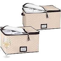 Wine Glass Storage with Dividers - (Pack of 2 Sizes) Each Holds 12 Standard Size Glasses up to 10