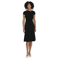 Maggy London Women's Cap Sleeve Asymmetric Draped Dress Officewear Wear to Party