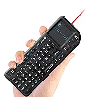 Mini Bluetooth Keyboard with Touchpad,Built in Laser Pointer,Backlit Remote Control Portable Wireless Keyboard Mini for Smartphone/PC/Laptop/Tablets/Windows/Mac/Android/TV/Xbox/PS3. X1-BT