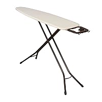 Household Essentials Steel Top Long Ironing Board with Iron Rest | Natural Cover and Bronze Finish | 14