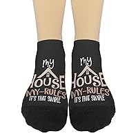 My House My Rules It's That Simple Womens Low Cut Socks Crew Sock For Women