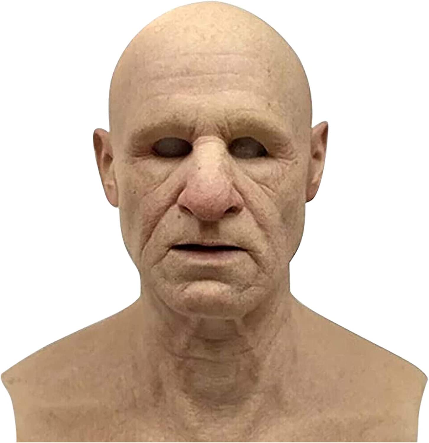 Mua Halloween Mask Realistic Old Man Mask Creepy Human Latex Mask Scary Wrinkle Mask Halloween 2854