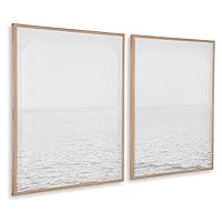 Cashall Casual Waterscape Framed Wall Art Set, 2 Count, Gray