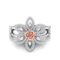 Flower Shape Natural Diamond Ring, Anniversary Ring, 0.33 Ctw Diamond (G-H Color VS Clarity)