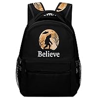 Bigfoot Believe Travel Backpack for Men Women Lightweight Computer Laptop Bag Casual Daypack