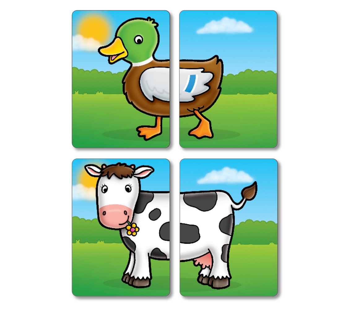 Orchard Toys Farmyard Heads and Tails Game, Memory & Matching Pairs Card Game, Educational Games and Toys for Toddler and Preschool, 18-Month-Old and Up