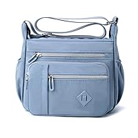 YYW Womens Multi Pocket Casual Crossbody Bag Waterproof Nylon Shoulder Bag Large Messenger Handbag Lightweight for Ladies Travel Daily Use