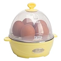Tasty Mini Rapid Egg Cooker, 5-Egg Capacity for Perfect Hard Boiled Eggs or Omelets, Auto Shut Off, Yellow