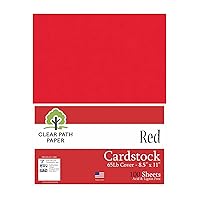 Clear Path Paper - Red Cardstock - 8.5 x 11 inch - 65Lb Cover - 100 Sheets